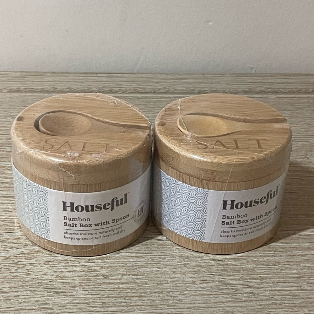 Bamboo Salt Box With Magnetic Spoon